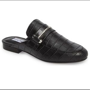 Steve Madden Kera Black Crocodile Oxford Mules 8M